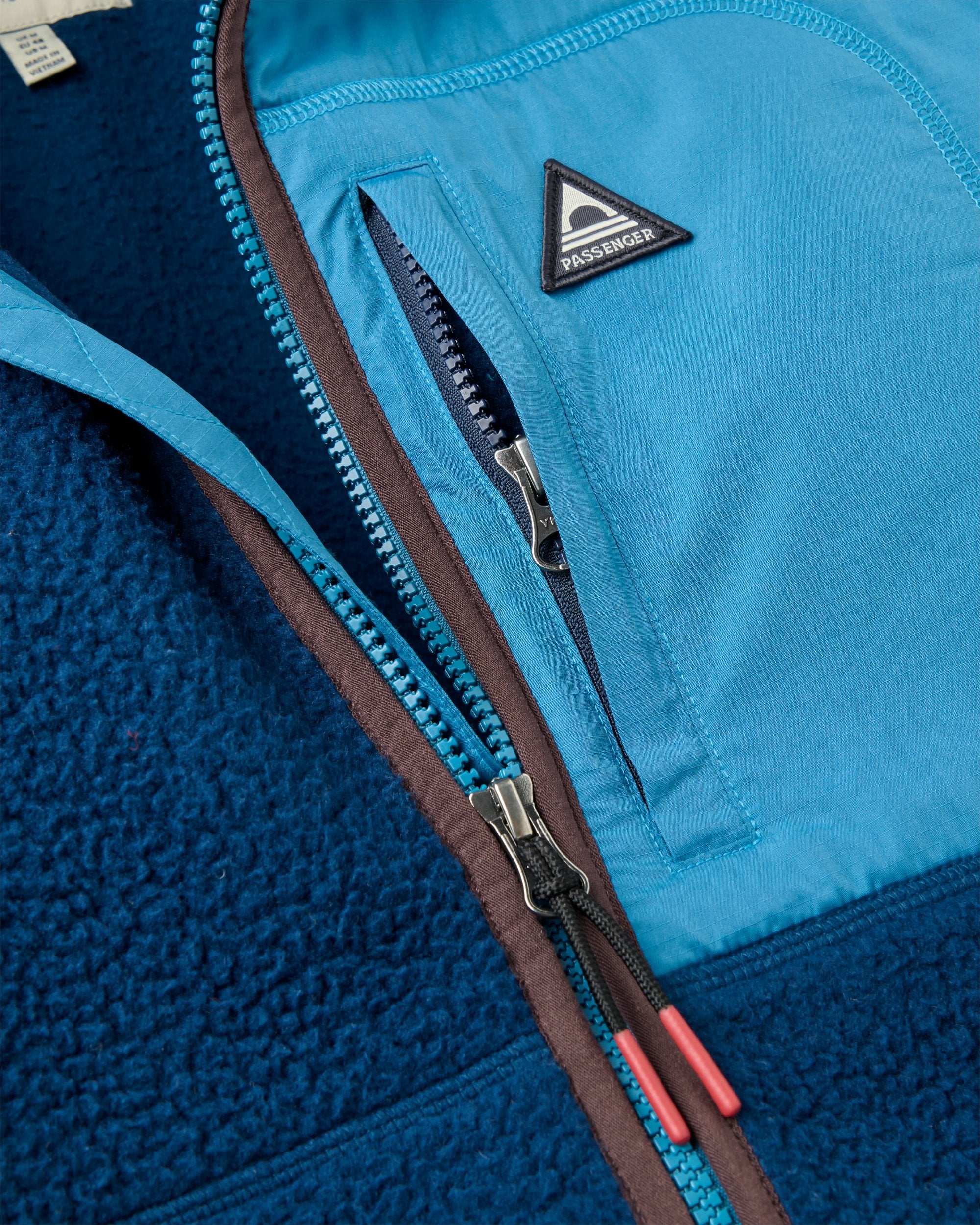 Offgrid Full Zip Hooded Sherpa Fleece - Rich Navy - Flatlay