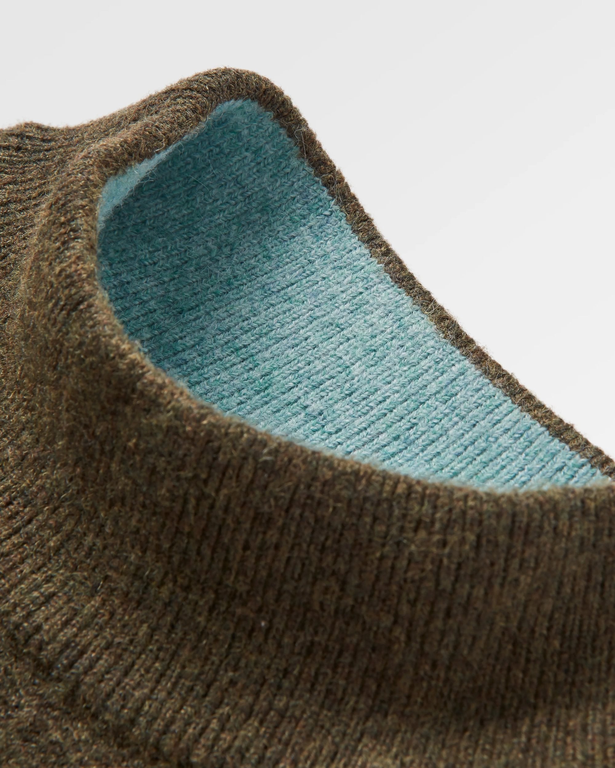 Nettle Recycled Knitted Jumper - Khaki - Flatlay