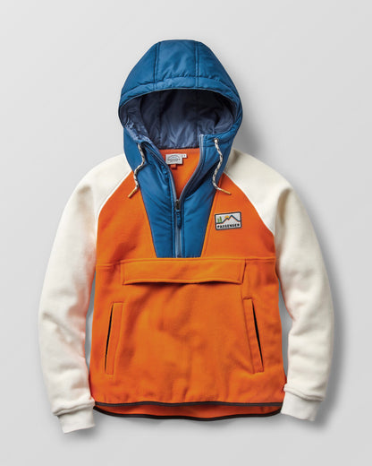 Alexander Hooded 1/2 Zip Recycled Polar Fleece - Sunrise Orange
