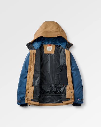Snowscape Men's Recycled Jacket - Dark Denim/Toffee - Flatlay