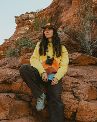 Vista Recycled Knitted Jumper - Amber Gold - Lifestyle