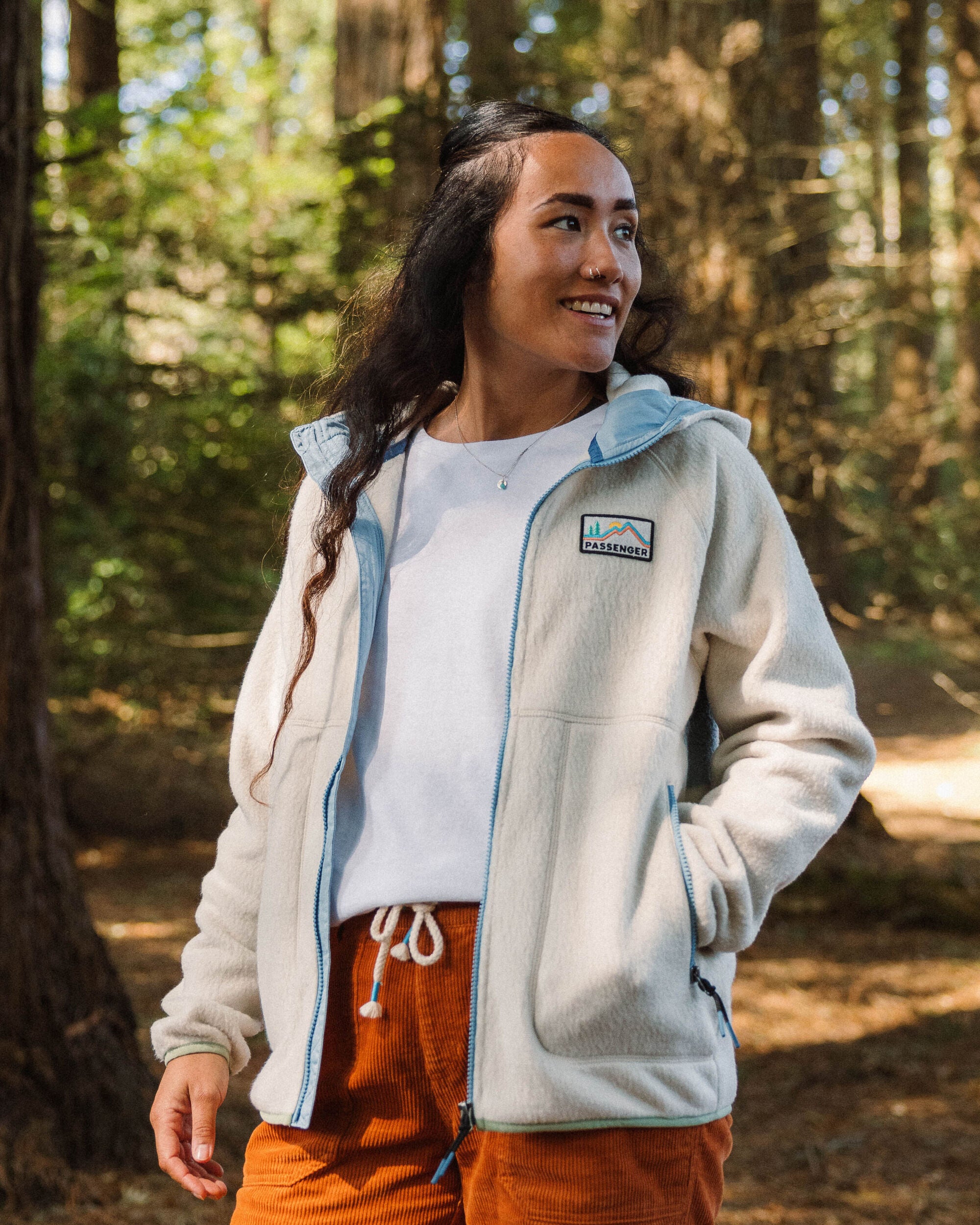 North Coast Vista Full Zip Recycled Sherpa Fleece - Oatmeal - Lifestyle