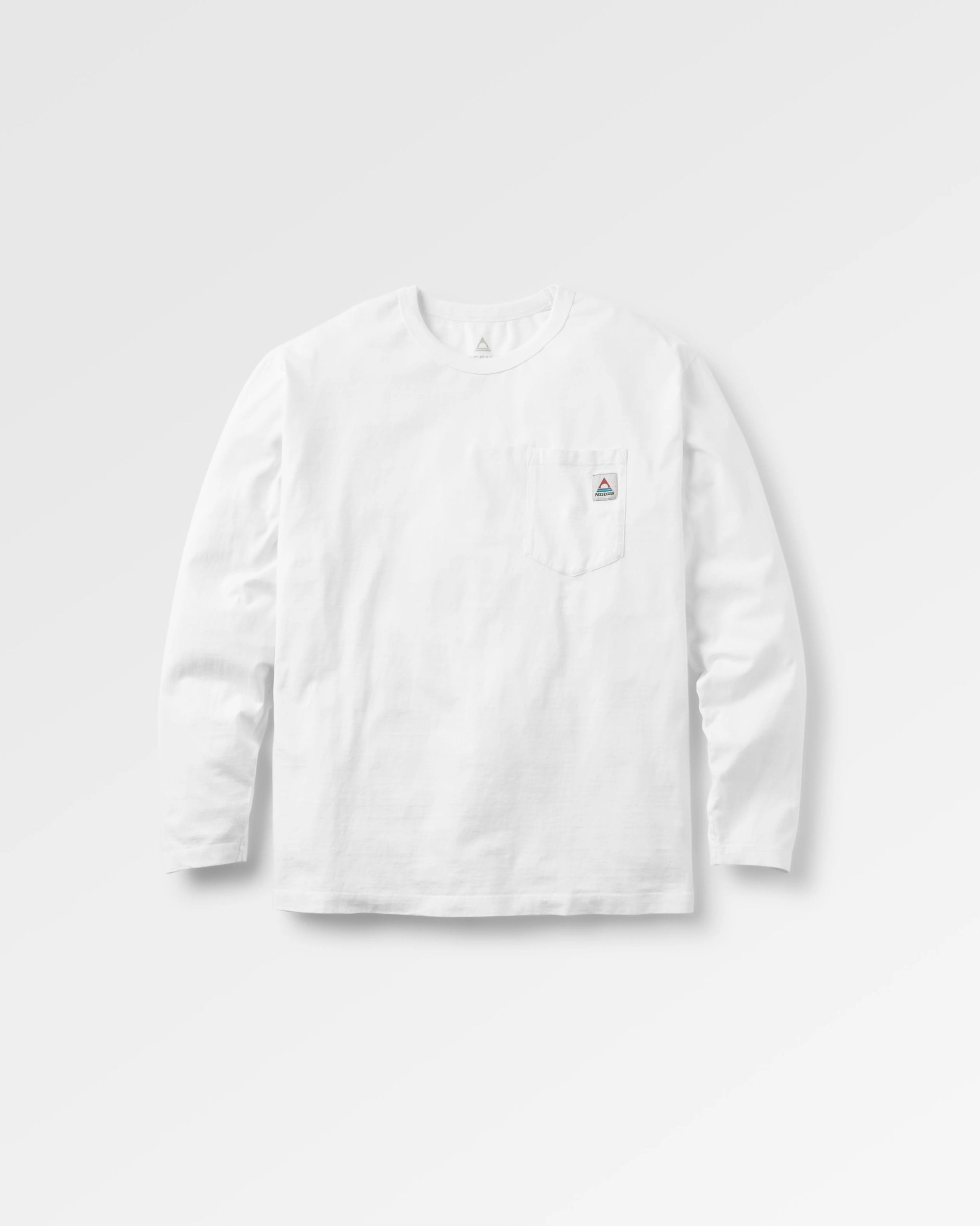 Heritage Recycled Relaxed Fit LS T-Shirt - White - Flatlay