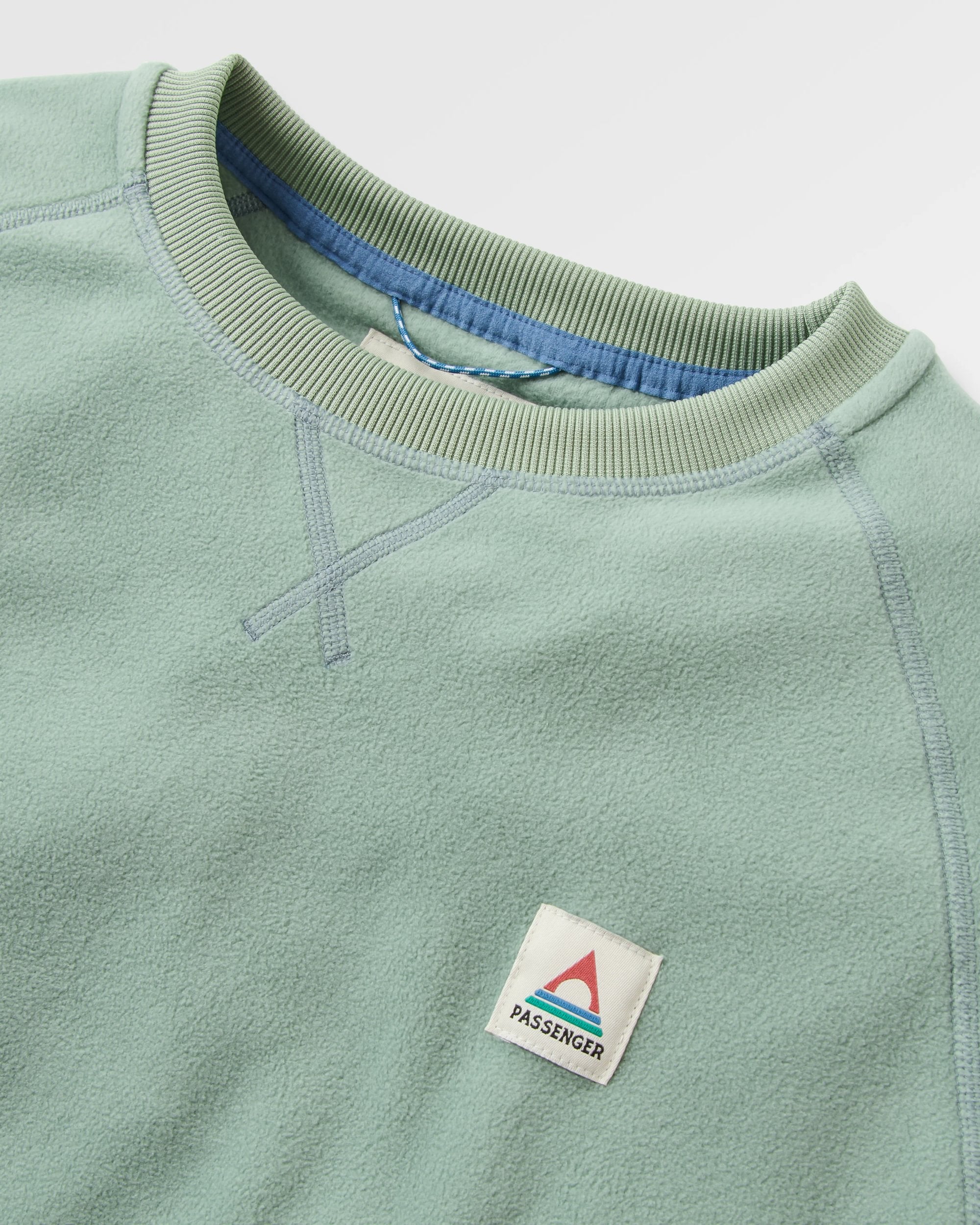 Ayla Micro Polartec® Crew Fleece - Pistachio - Flatlay
