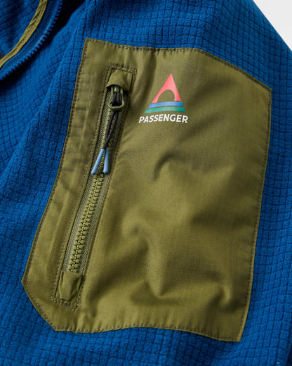 Forestscape Recycled Fleece Hoodie - Blue Navy - Flatlay