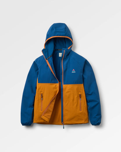 Womens Trailscape Lightweight Softshell Jacket - Blue Navy/Retro Orange - Flatlay
