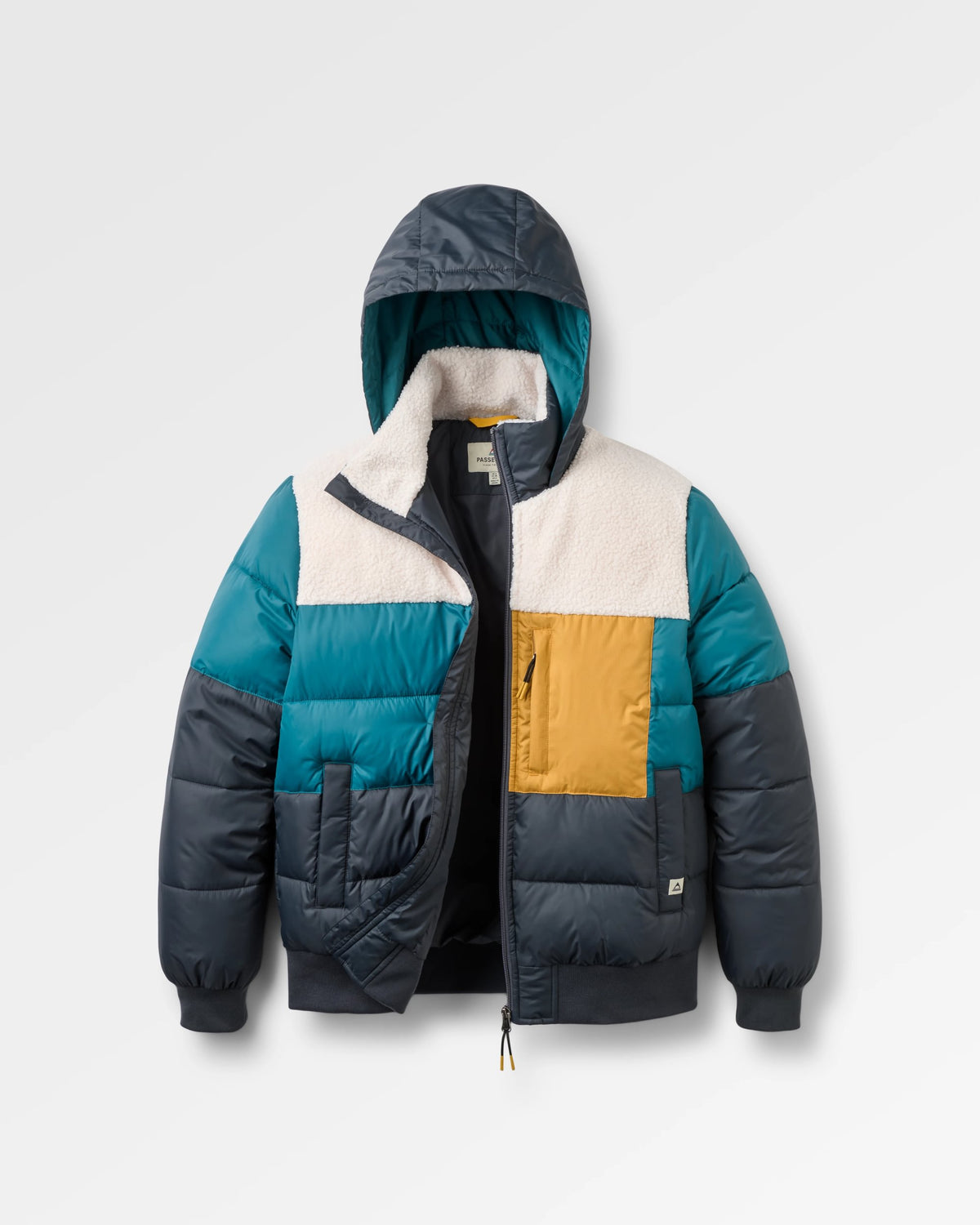 Inspire Insulated Hooded Jacket - Charcoal/Mediterranean - Flatlay