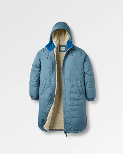 Flora Sherpa Lined Parka - Stormy Blue - Flatlay