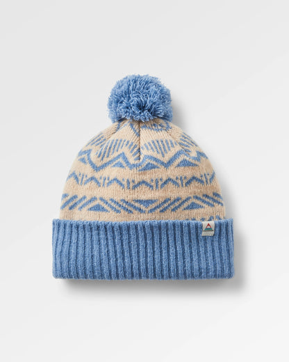 Nurture Bobble Beanie - Faded Denim - Flatlay