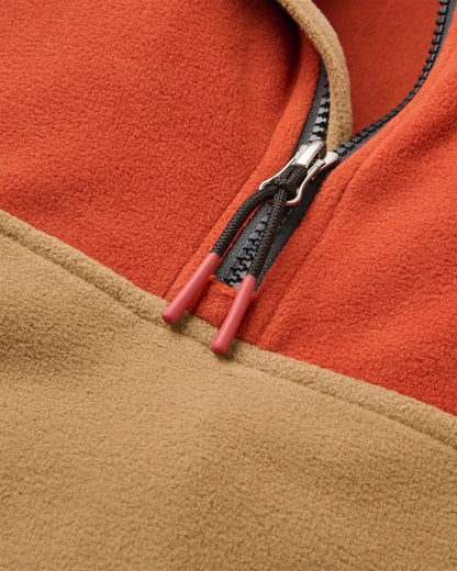 Set Off Polartec® 1/4 Zip Fleece - Dark Rust/Caramel - Flatlay