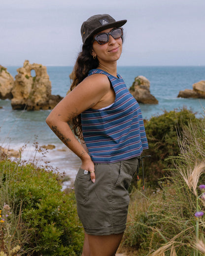 Retro Vibes Vest  - Dark Denim Stripe - Lifestyle