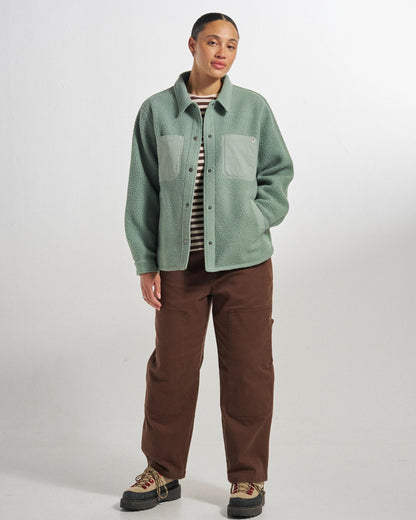 Rappel Sherpa Oversized Shirt - Pistachio - Studio Model