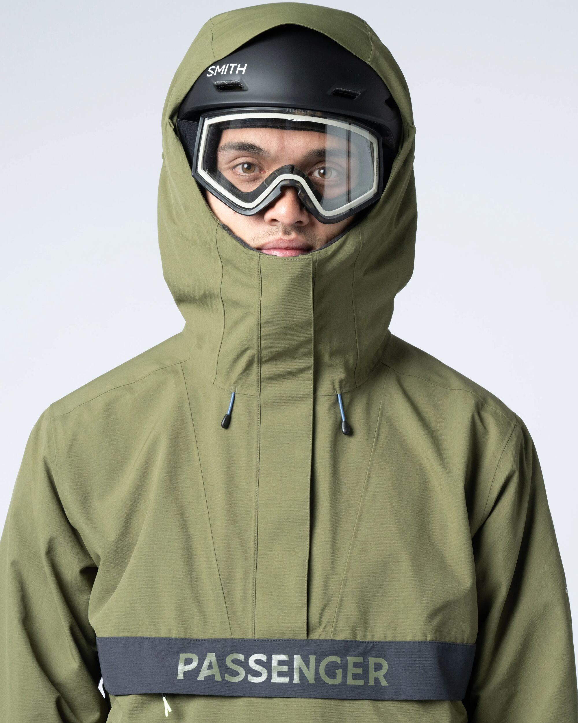 Snowscape Men's Recycled Anorak - Khaki - Flatlay