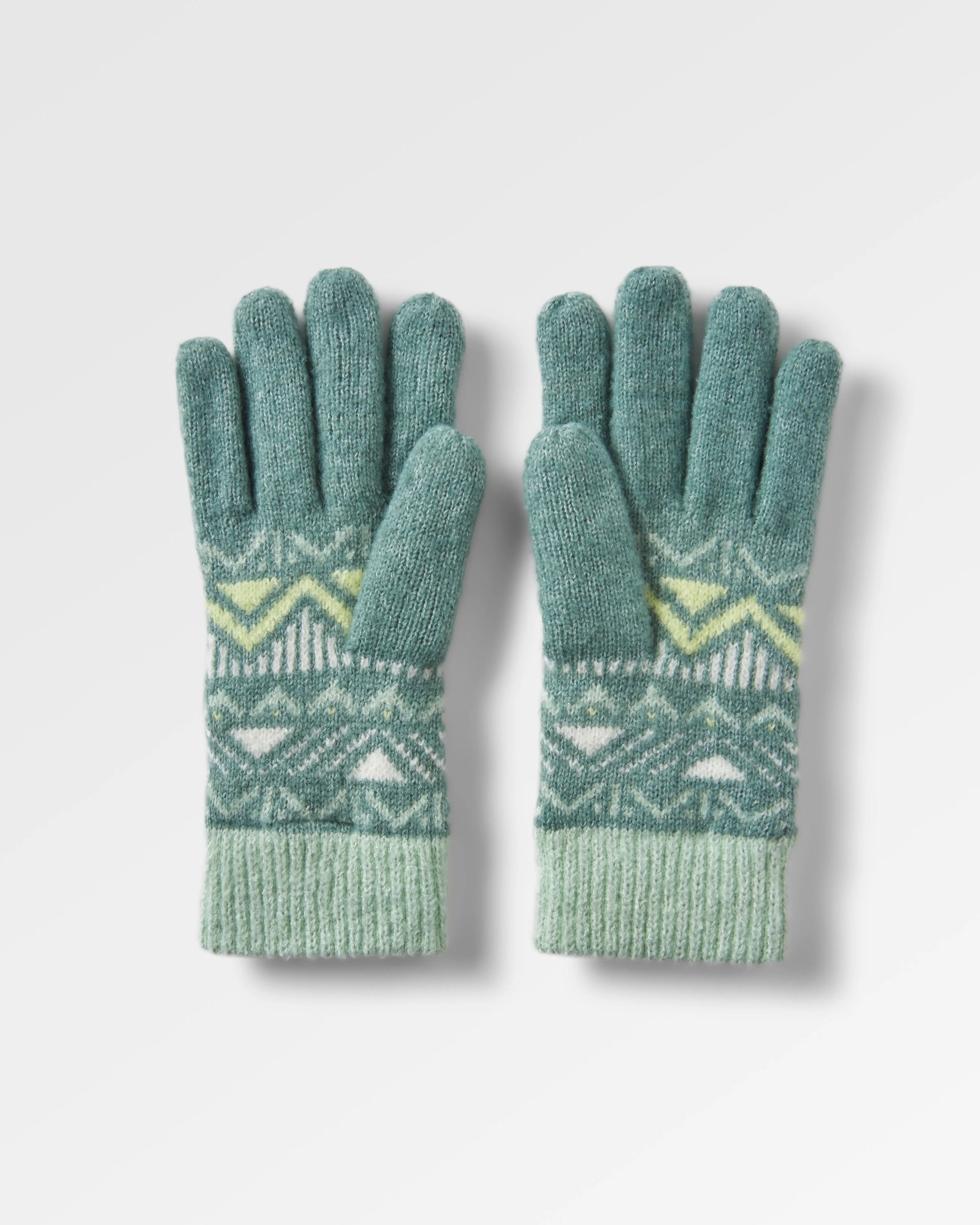 Nettle Recycled Knitted Gloves - Arctic - Flatlay