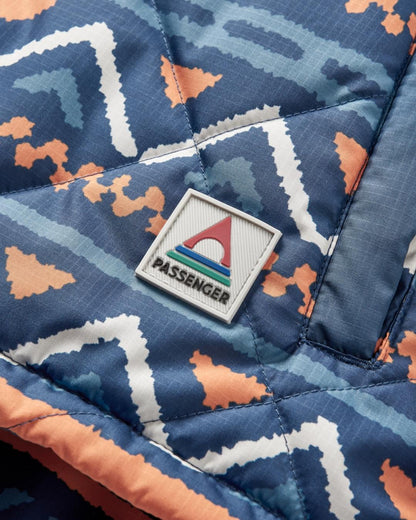 Ocean Recycled Insulated 1/2 Zip Jacket - Homespun Stripe Navy - Flatlay