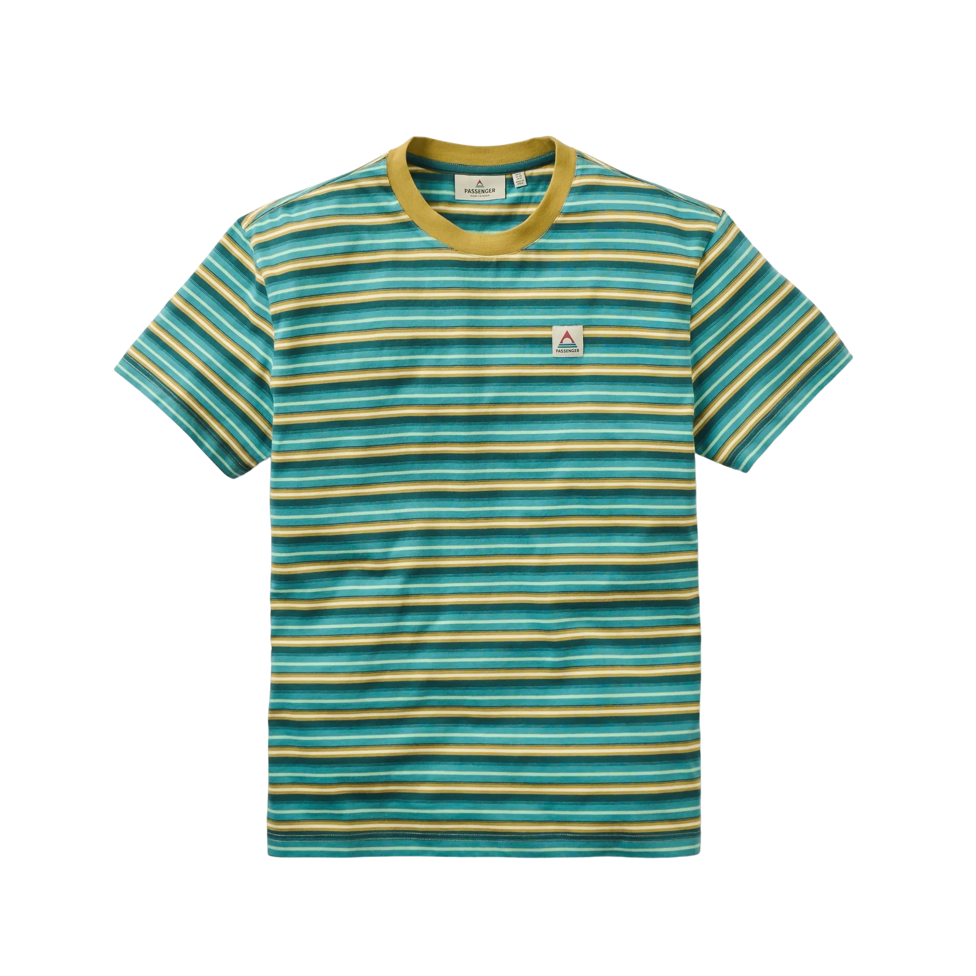 Retro Relaxed Fit T-Shirt - Ocean Teal Multi Stripe