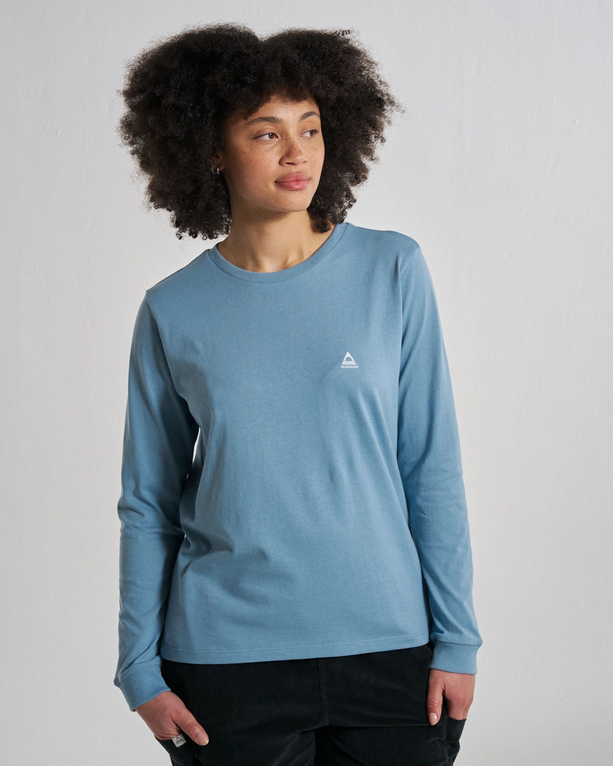 Classic LS T-Shirt - Faded Denim - Studio Model