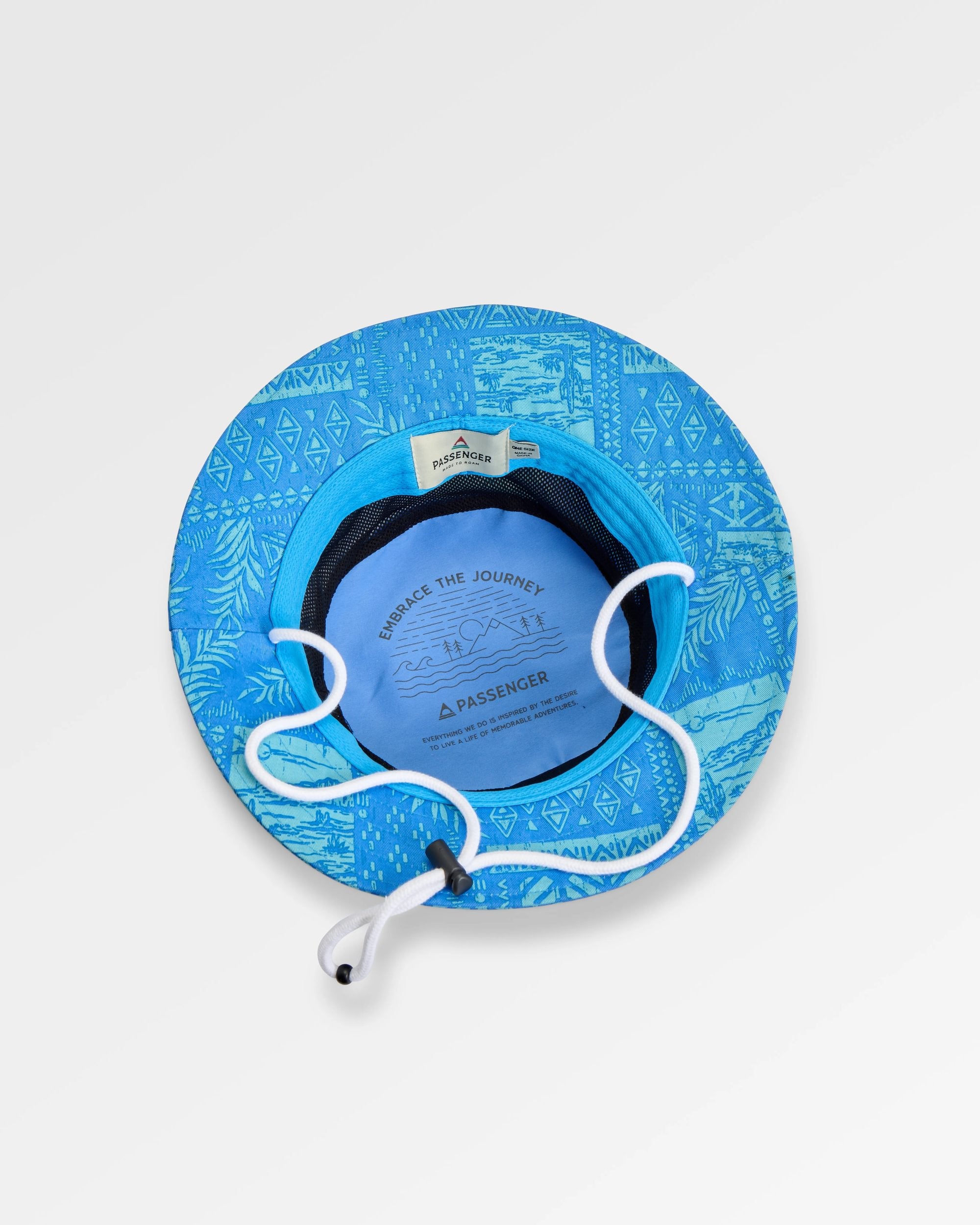 Shaded Organic Bucket Hat - Patchwork Marine Blue - Flatlay