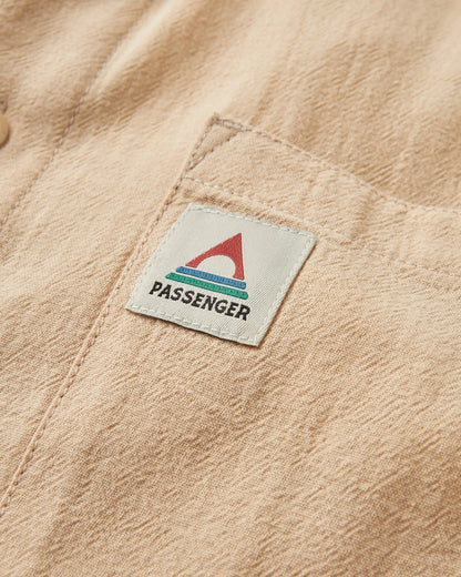 Arica Textured Organic Cotton Shirt - Stone - Flatlay