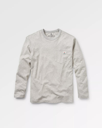 Heritage Recycled Relaxed Fit LS T-Shirt - Grey Marl - Flatlay