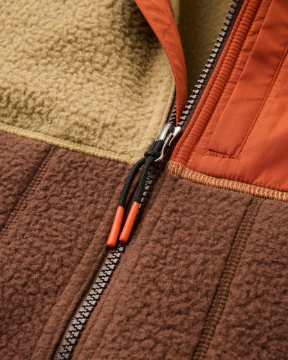 Home Full Zip Sherpa Gilet - Biscuit/Chestnut - Flatlay