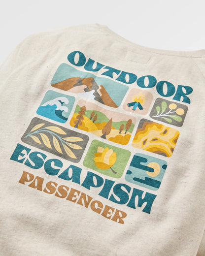 Patch Recycled Cotton Sweatshirt - Milky Marl - Flatlay