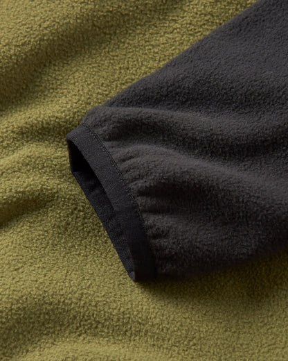 Set Off Recycled Polar Hooded Fleece - Black/Khaki - Flatlay