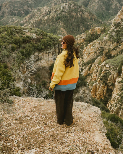 Vista Recycled Knitted Jumper - Amber Gold - Lifestyle