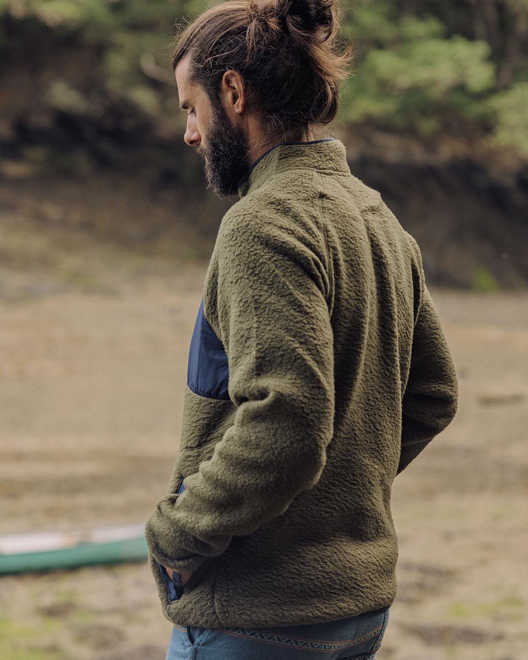 Offgrid 1/4 Zip Sherpa Fleece - Khaki