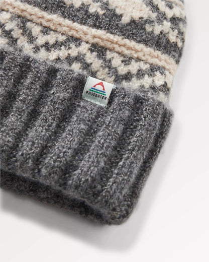 Lodge Recycled Bobble Hat - Black - Flatlay
