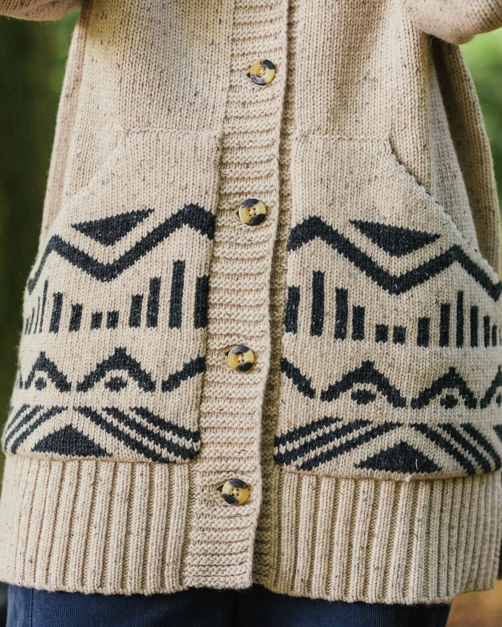 Snoozle Recycled Knitted Hooded Cardigan - Oatmeal - Lifestyle