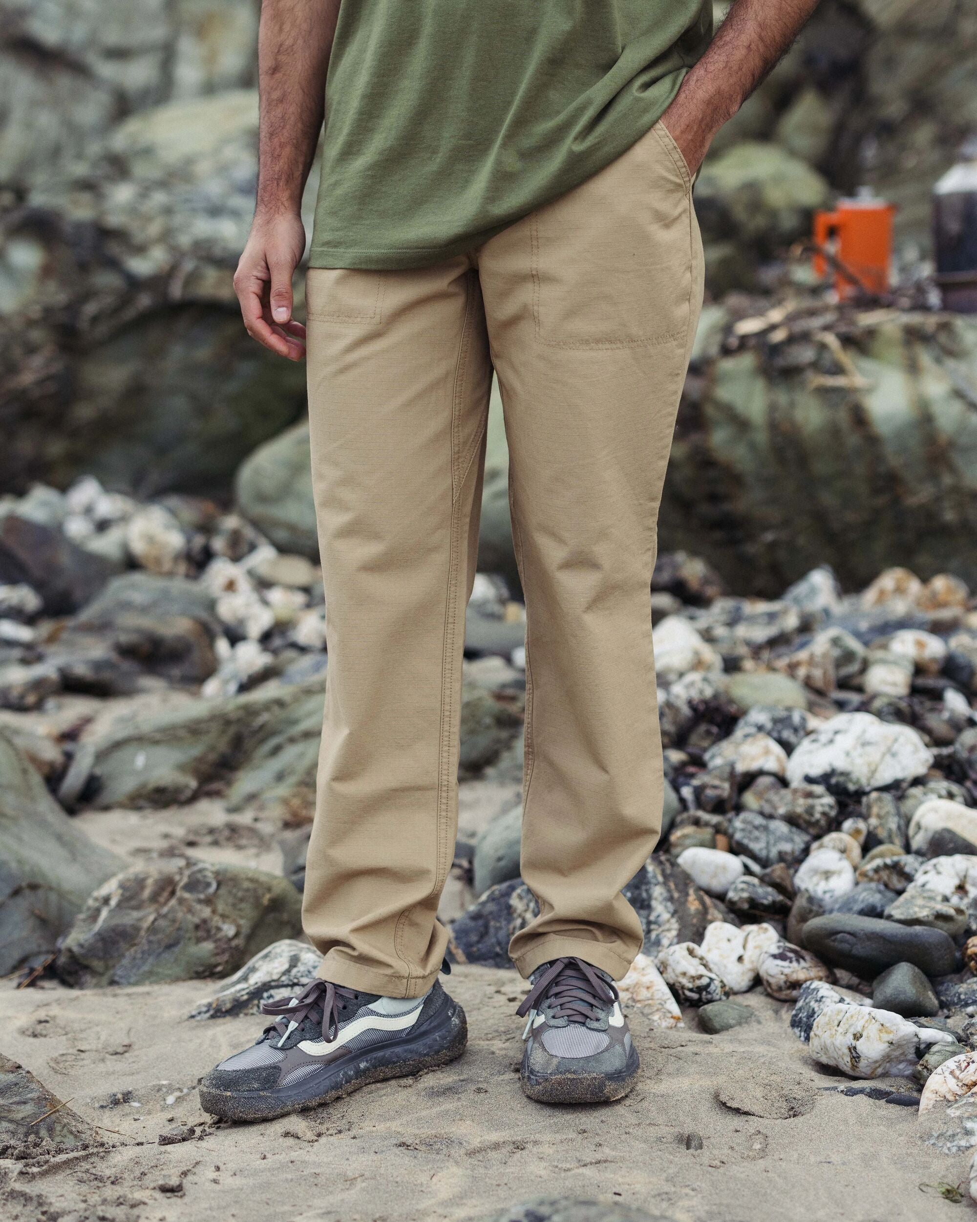 Rif-Raf Organic Cotton Ripstop Trouser - Biscuit - Lifestyle