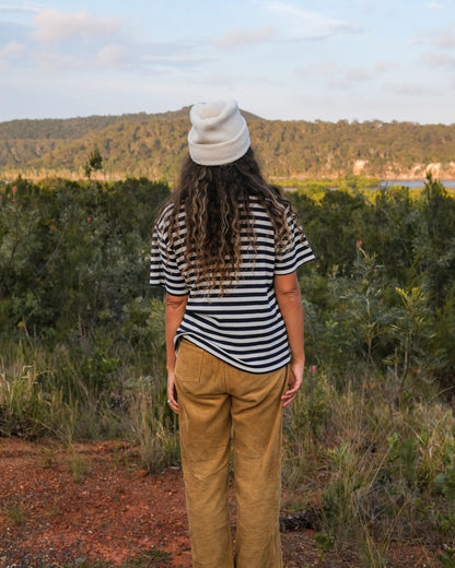 Panorama Recycled Cotton T-Shirt - Deep Navy - Lifestyle
