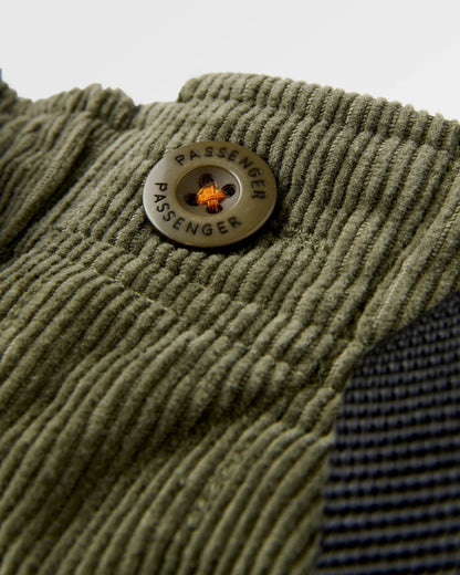 Adventurer Cord Trouser - Dusty Olive - Flatlay