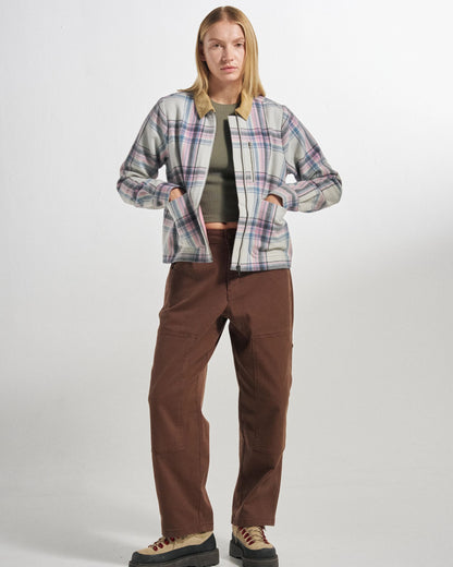 Bramble Overshirt - White Sand/Pink Haze Check - Studio Model