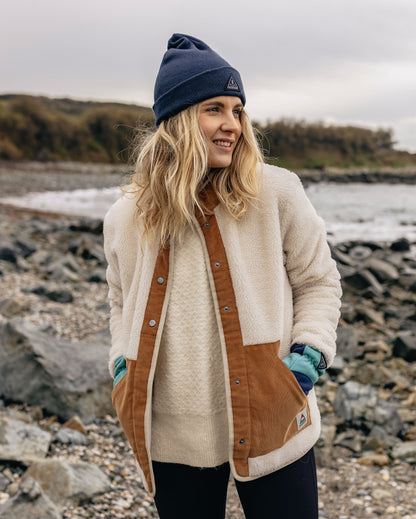 Clover Recycled Cotton-Lined Sherpa Fleece - Vintage White - Lifestyle