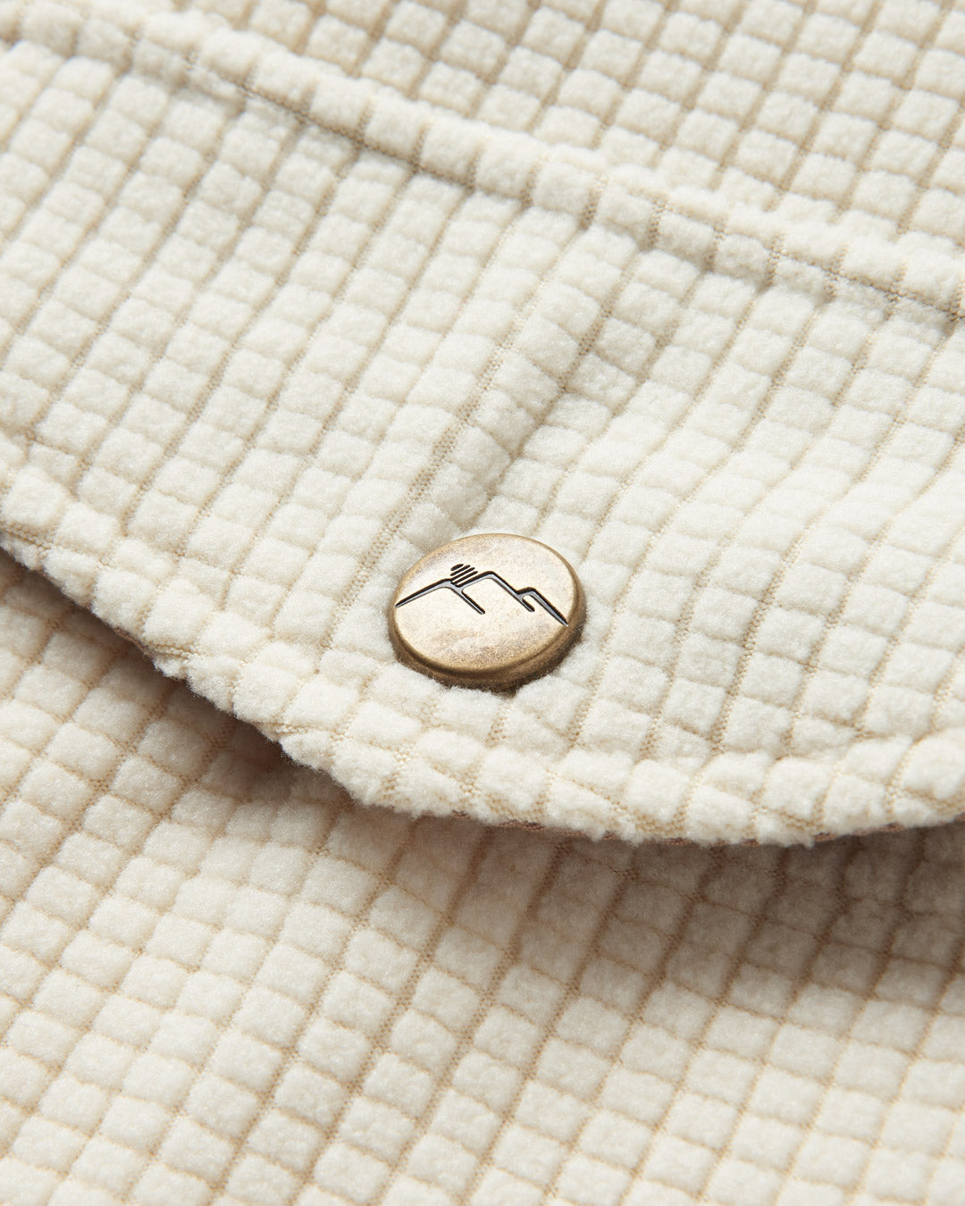 Iguazu Grid Polar Fleece Shirt - Birch - Flatlay