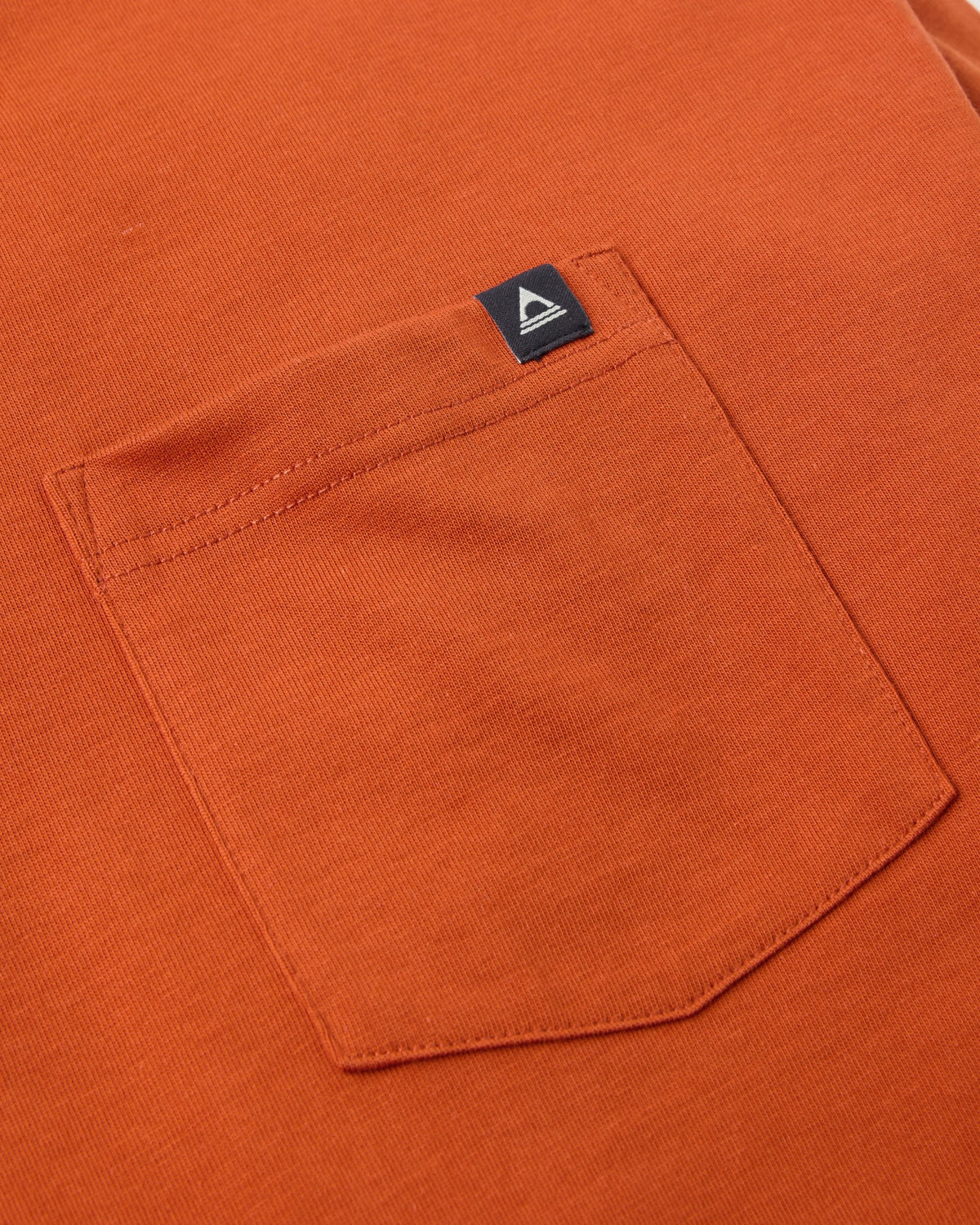 Heritage Relaxed Fit LS T-Shirt - Dark Rust - Flatlay