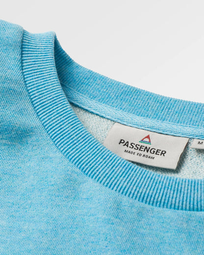 Poinsettia Organic Cotton Sweatshirt - Soft Blue Pool Marl - Flatlay