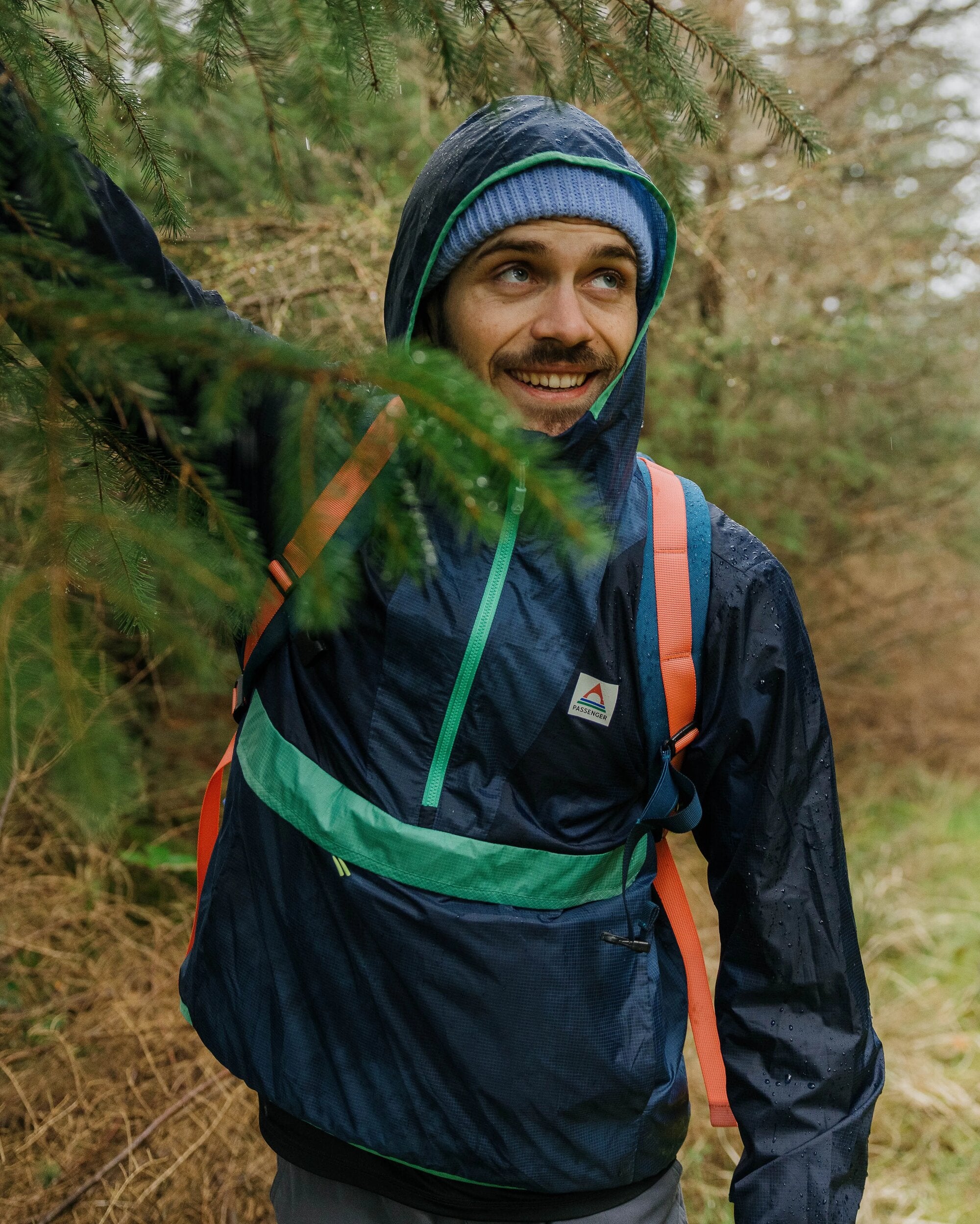 Gusto Recycled Windshell Anorak - Rich Navy/Dark Denim - Lifestyle