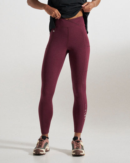 Mantra Recycled Active Legging - Fig - Studio Model