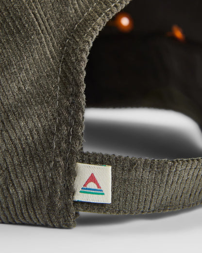 Fixie Cord 5 Panel Cap - Khaki - Flatlay