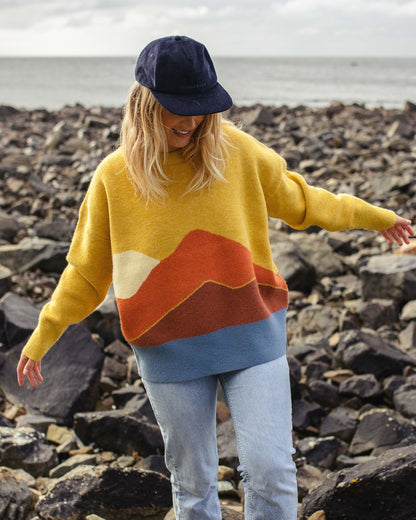 Vista Recycled Knitted Jumper - Amber Gold - Lifestyle