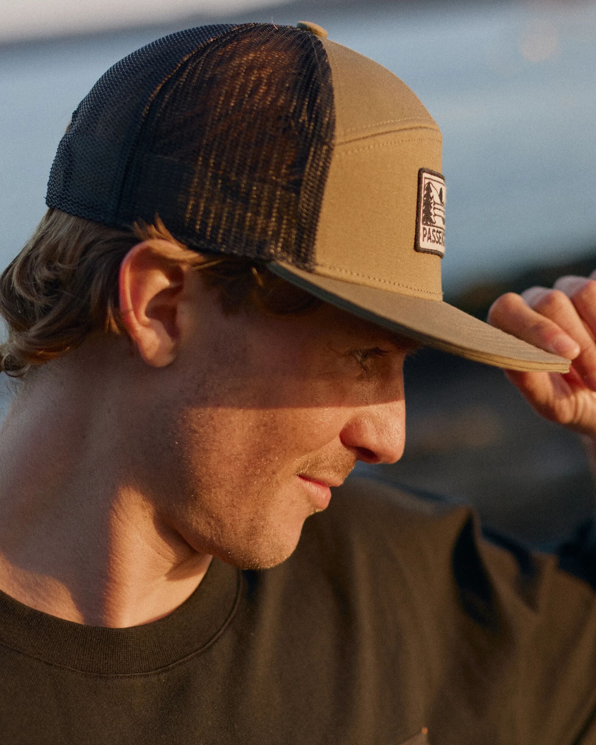 Roamer 7 Panel Organic Cotton Trucker Cap - Khaki - Lifestyle - Male