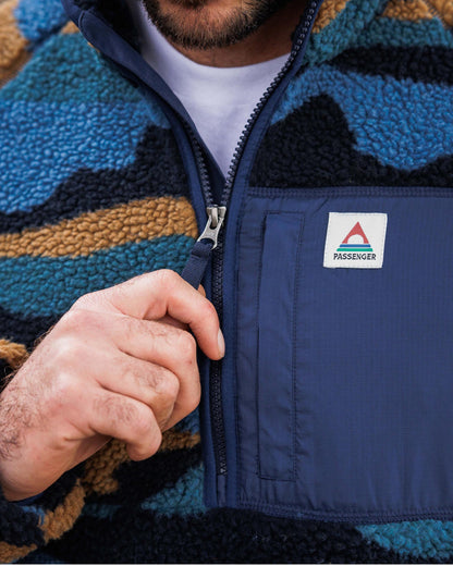 Offroad Recycled Sherpa 1/2 Zip Fleece - Scenic Navy - Lifestyle