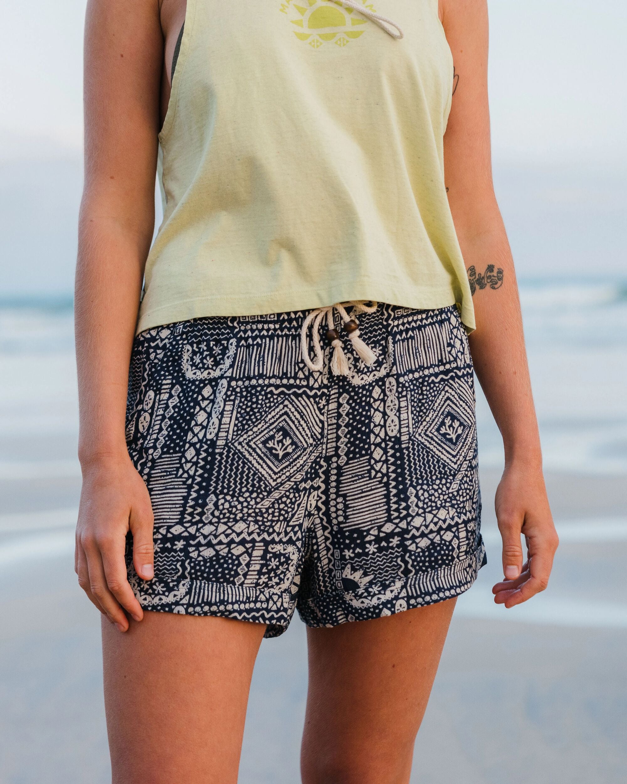 Santosa Woven Short - Vintage Patchwork Navy - Lifestyle