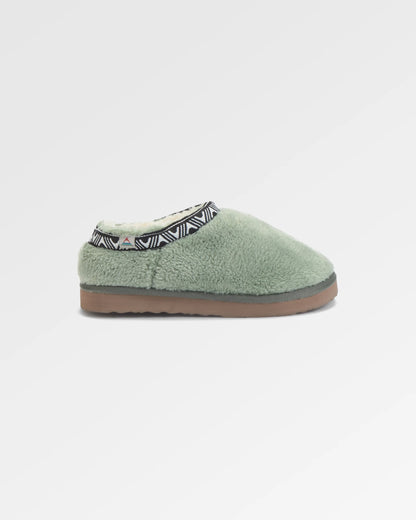 Ember Sherpa Fleece Slipper - Pistachio - Flatlay
