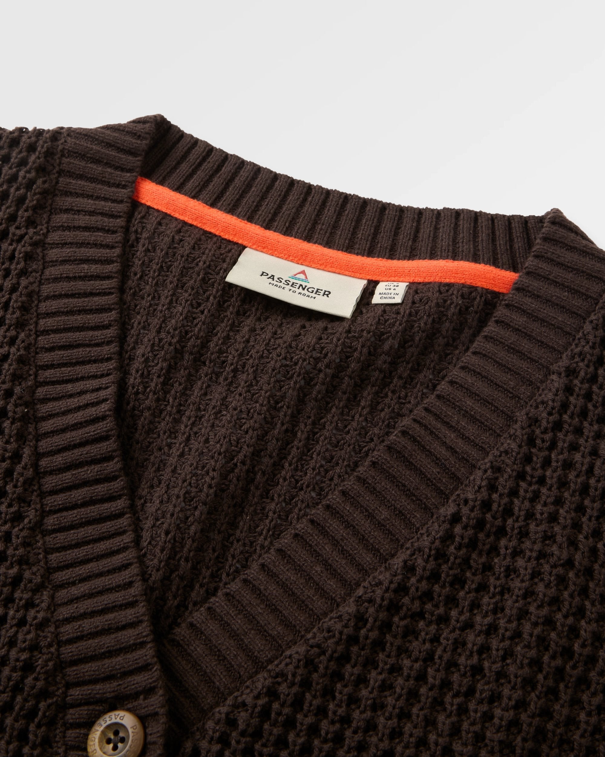 Serenity Knitted Cardigan - Espresso - Flatlay
