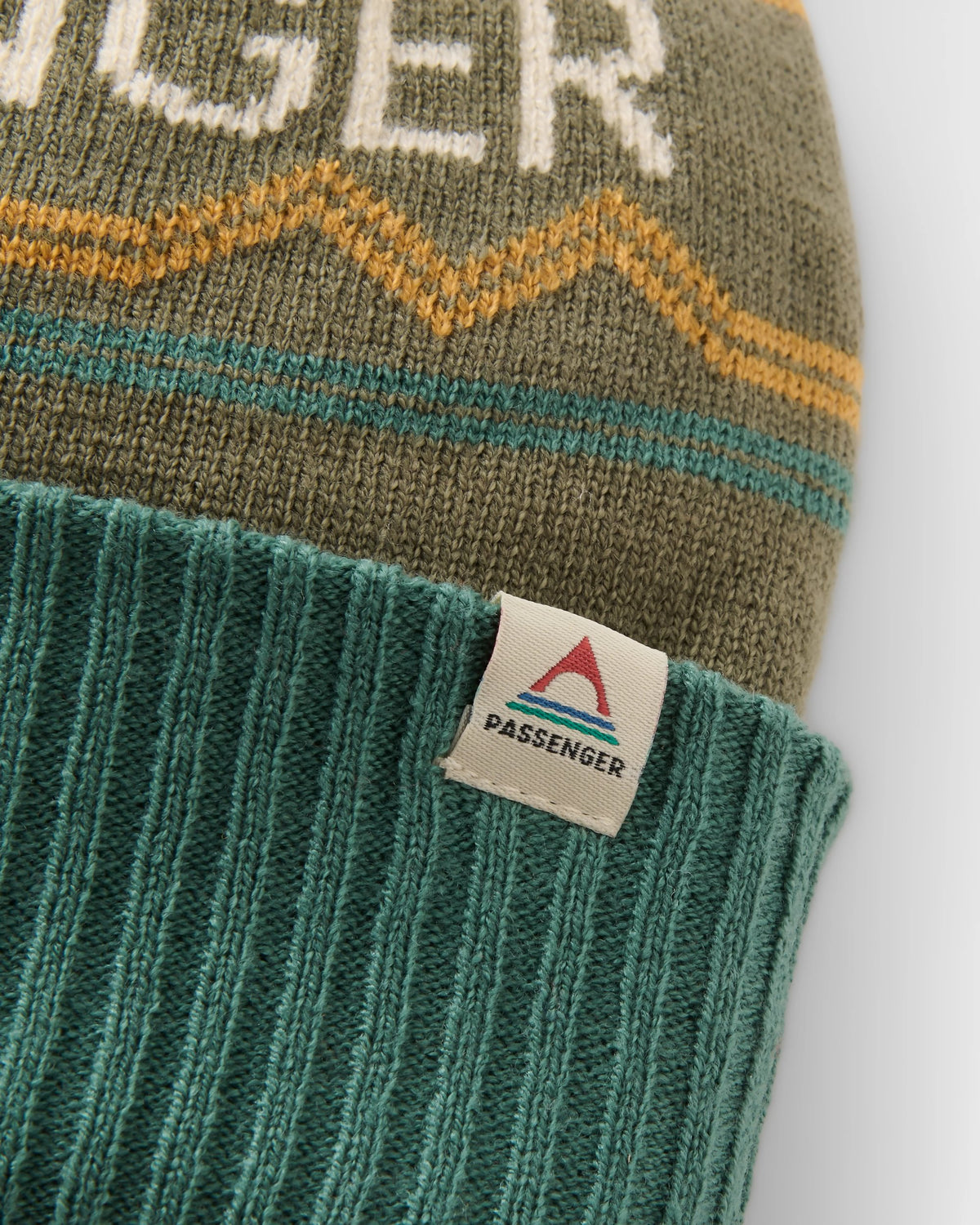 Passenger Logo Bobble Hat - Dusty Olive - Flatlay