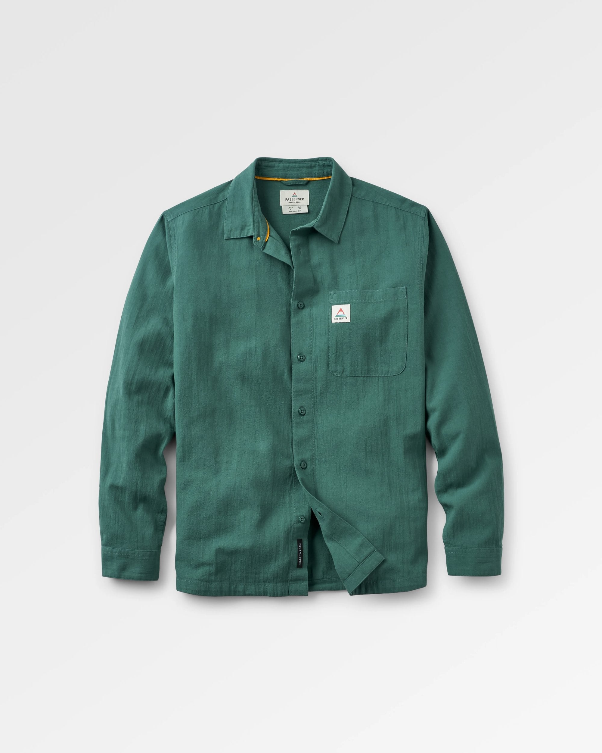 Arica Textured Organic Cotton Shirt - Deep Ocean - Flatlay